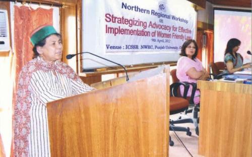 Member Hemalta Kheria attended a workshop on “Strategizing Advocacy for Effective Implementation of Women Friendly laws” held Chandigarh, on 9th April, 2012