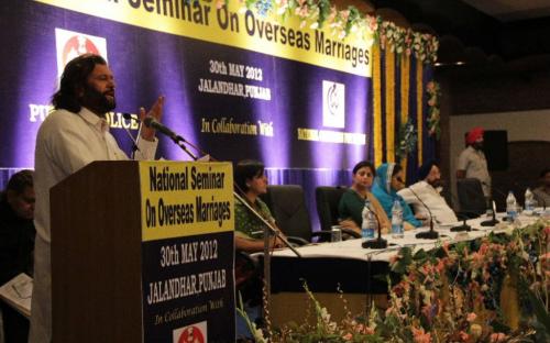 Hon’ble Member Shamina Shafiq attended the “National Seminar on Overseas Marriage” held on 30th May, 2012 at Jalandhar, Punjab