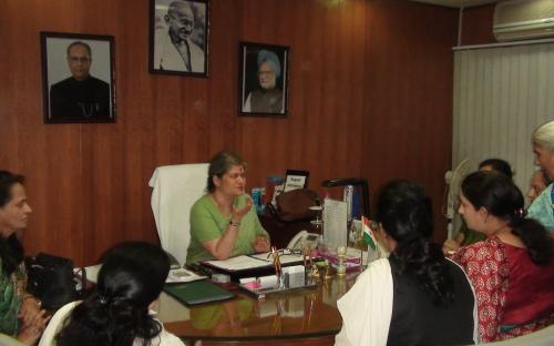 Some volunteers from Bhartiya Janta Party Mahila Morcha in leadership of Smt. Smriti Irani visited the Commission