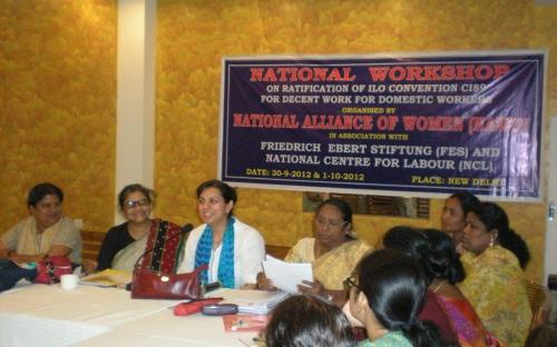 Dr. Charu WaliKhanna Member, NCW Chief Guest at National Workshop on Ratification of ILO Convention C189 for Decent Work for Domestic Workers organised by National Alliance of Women (NAWO) at New Delhi