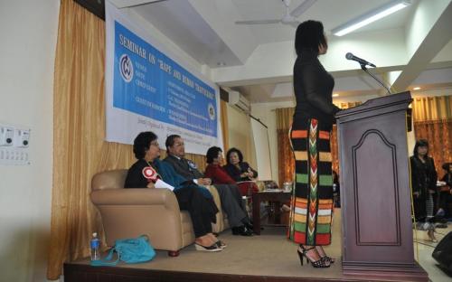 Ms. Wansuk Syiem, Member, NCW was chief guest at a seminar on “Rape and Human Trafficking” on 1st February, 2013 at Aizwal