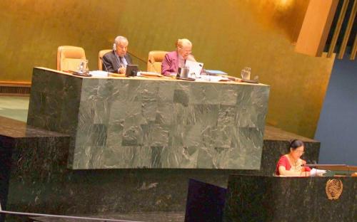 Dr. Girija Vyas, Chairperson,NCW addressing the UN Assembly