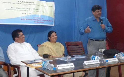 Ms. Shamina Shafiq, Member, NCW attended hearing at Hyderabad