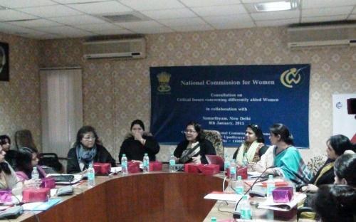 The Commission organized a consultation on “Critical issues concerning differently abled women in collaboration with Samarthyam, New Delhi on 6th January, 2015