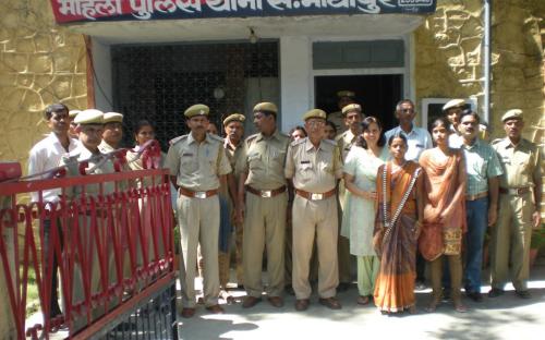 On 04.10.2011 Member NCW, Dr Charu WaliKhanna at Mahila Police Station, Sawaimadhopur alongwith SHO Sh Jagdish Singh and his team, Mr Mani Lal Teergar, Deputy Director , Women & Child Development Dept. Rajasthan